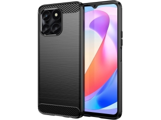 Honor X6a Carbon Gummi Hülle TPU Case schwarz