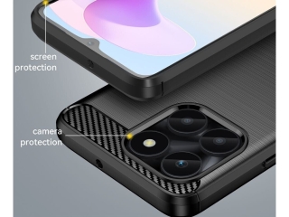 Honor X6a Carbon Gummi Hülle TPU Case schwarz