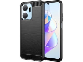 Honor X7a Carbon Gummi Hülle TPU Case schwarz