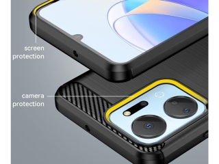 Honor X7a Carbon Gummi Hülle TPU Case schwarz