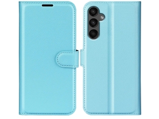 Samsung Galaxy A15 5G Lederhülle Portemonnaie Karten Etui hellblau