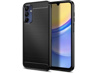 Samsung Galaxy A15 5G Carbon Gummi Hülle TPU Case schwarz