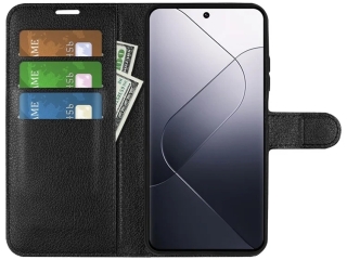 Xiaomi 14 Lederhülle Portemonnaie Karten Etui schwarz