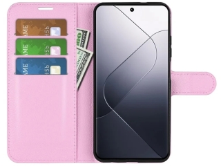 Xiaomi 14 Lederhülle Portemonnaie Karten Etui rosa