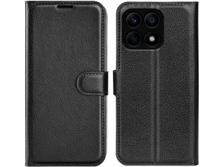Honor X8a Lederhülle Portemonnaie Karten Etui schwarz