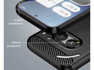 Nothing Phone (2a) Carbon Gummi Hülle TPU Case schwarz