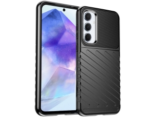 Samsung Galaxy A55 5G SpaceCase Stripes Impact-Resistant Hülle schwarz