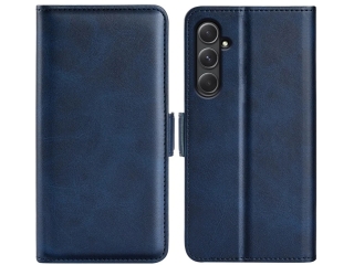 Samsung Galaxy A55 5G Leder Hülle Karten Ledertasche dunkelblau