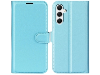 Samsung Galaxy A35 5G Lederhülle Portemonnaie Karten Etui hellblau