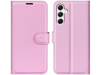 Samsung Galaxy A35 5G Lederhülle Portemonnaie Karten Etui rosa