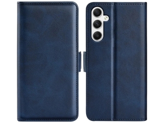 Samsung Galaxy A35 5G Leder Hülle Karten Ledertasche dunkelblau