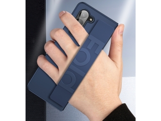 Samsung Galaxy Z Fold5 Hard Case mit Silikon Handschlaufe navyblau
