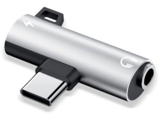 USB-C Headphone Jack 3.5mm Kopfhörer & Charge Adapter silber