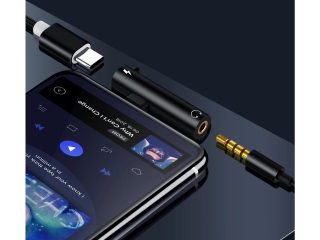 USB-C Headphone Jack 3.5mm Kopfhörer & Charge Adapter silber