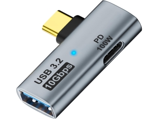 USB-C auf USB 3.2 Adapter links abgewinkelt 90 Grad (male/female)