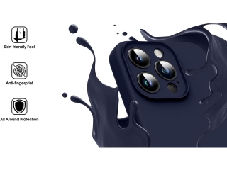 Apple iPhone 15 Pro Liquid Silikon Case  Kameraschutz Hülle navyblau