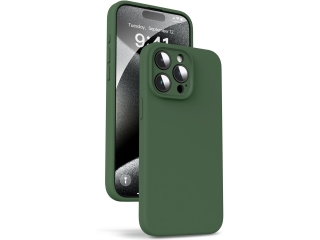 Apple iPhone 15 Pro Liquid Silikon Case  Kameraschutz Hülle forest