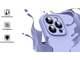 Apple iPhone 15 Pro Liquid Silikon Case  Kameraschutz Hülle lilac