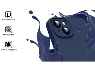 Apple iPhone 15 Liquid Silikon Case  Kameraschutz Hülle navyblau