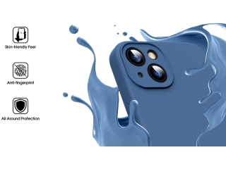 Apple iPhone 15 Liquid Silikon Case  Kameraschutz Hülle petrolblau