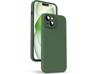 Apple iPhone 15 Liquid Silikon Case  Kameraschutz Hülle forest green