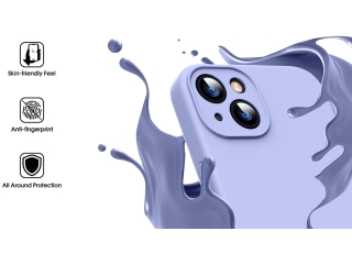 Apple iPhone 15 Liquid Silikon Case  Kameraschutz Hülle lilac