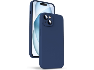 Apple iPhone 15 Plus Liquid Silikon Case  Kameraschutz Hülle navyblau