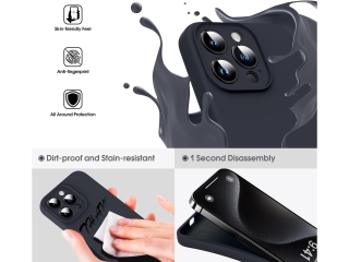 Apple iPhone 15 Pro Max Liquid Silikon Case  Kameraschutz Hülle black