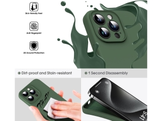Apple iPhone 15 Pro Max Liquid Silikon Case  Kameraschutz Hülle forest