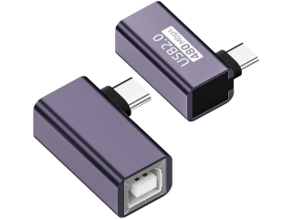 USB B 2.0 Buchse auf USB C Adapter 90 Grad Winkelstecker