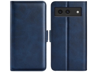 Google Pixel 8a Leder Hülle Karten Ledertasche dunkelblau