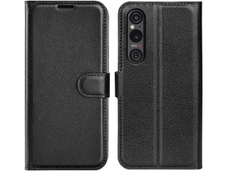Sony Xperia 1 VI Lederhülle Portemonnaie Karten Etui schwarz