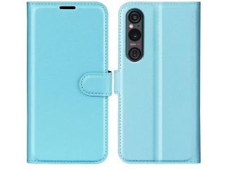 Sony Xperia 1 VI Lederhülle Portemonnaie Karten Etui hellblau