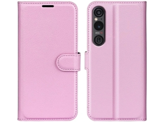 Sony Xperia 1 VI Lederhülle Portemonnaie Karten Etui rosa