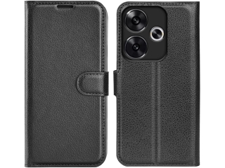 Xiaomi Poco F6 Lederhülle Portemonnaie Karten Etui schwarz