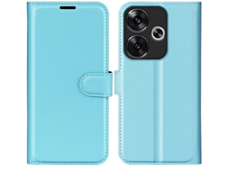 Xiaomi Poco F6 Lederhülle Portemonnaie Karten Etui hellblau