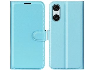Sony Xperia 10 VI Lederhülle Portemonnaie Karten Etui hellblau