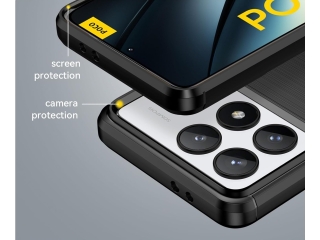 Xiaomi Poco F6 Pro Carbon Gummi Hülle TPU Case schwarz