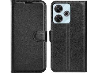 Xiaomi Redmi 13 Lederhülle Portemonnaie Karten Etui schwarz