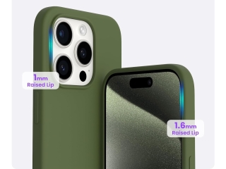 Apple iPhone 15 Pro Liquid Silikon Case Hülle olive green