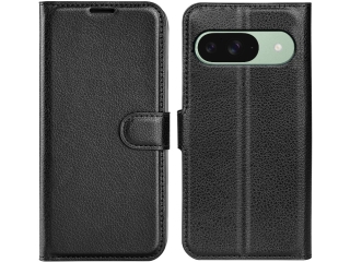 Google Pixel 9 Lederhülle Portemonnaie Karten Etui schwarz