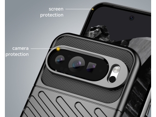 Google Pixel 9 Pro XL SpaceCase Stripes Impact-Resistant Hülle schwarz