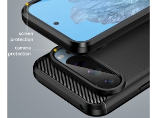 Google Pixel 9 Carbon Gummi Hülle TPU Case schwarz