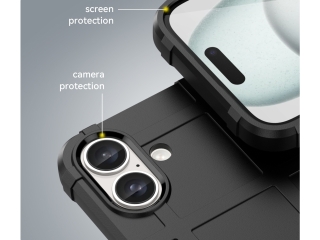 Apple iPhone 16 Plus Rugged Shield Anti-Shock Case schwarz