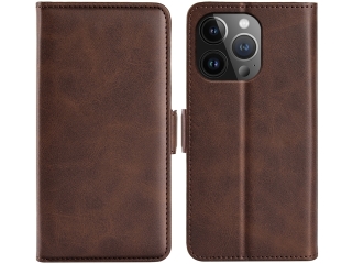 Apple iPhone 16 Pro Leder Hülle Karten Ledertasche mokka