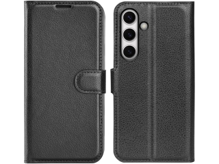 Samsung Galaxy S24 FE Lederhülle Portemonnaie Karten Etui schwarz