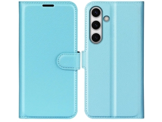 Samsung Galaxy S24 FE Lederhülle Portemonnaie Karten Etui hellblau