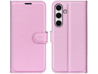 Samsung Galaxy S24 FE Lederhülle Portemonnaie Karten Etui rosa