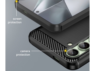 Samsung Galaxy S24 FE Carbon Gummi Hülle TPU Case schwarz