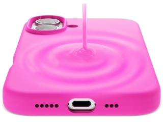 Apple iPhone 16 Liquid Silikon Case Hülle electric pink
